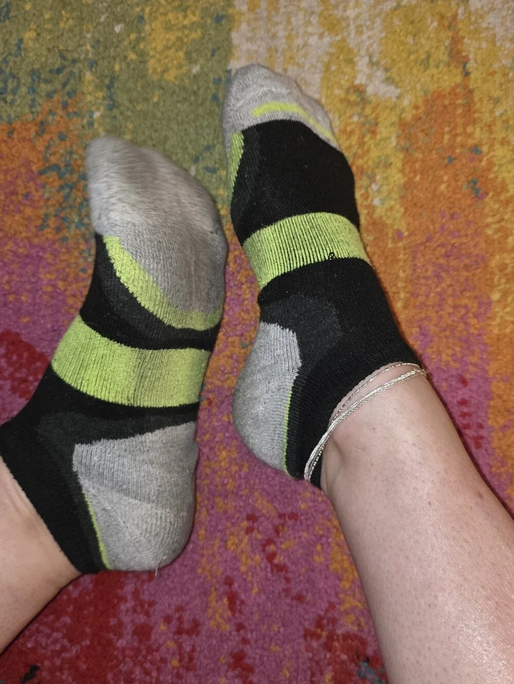Well Worn Women's Socks Well Loved Absorbent Low-cut Zone Pro 8 Black Lime Green